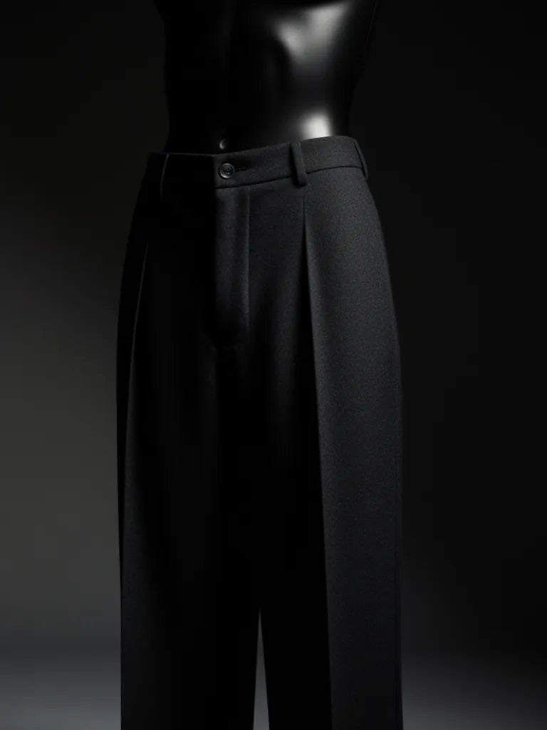 Tailored Wide-Leg Trousers - luxury black mannequin shot
