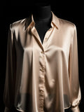 Silk Charmeuse Blouse - luxury black mannequin shot