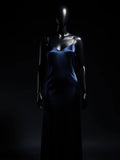 Midnight Silk Slip Dress - luxury black mannequin shot