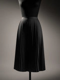 Pleated Midi Skirt - luxury black mannequin shot